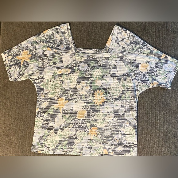 ANTHROPOLIGIE Floral Square-neckline Top - Picture 1 of 4